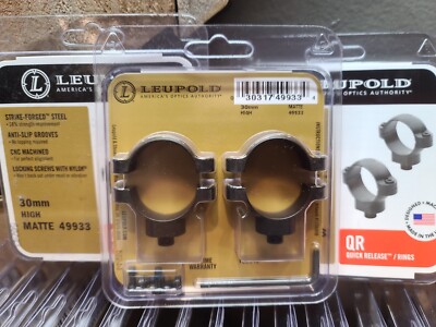 Leupold Quick Release 30mm Scope Rings, High Matte Finish #49933