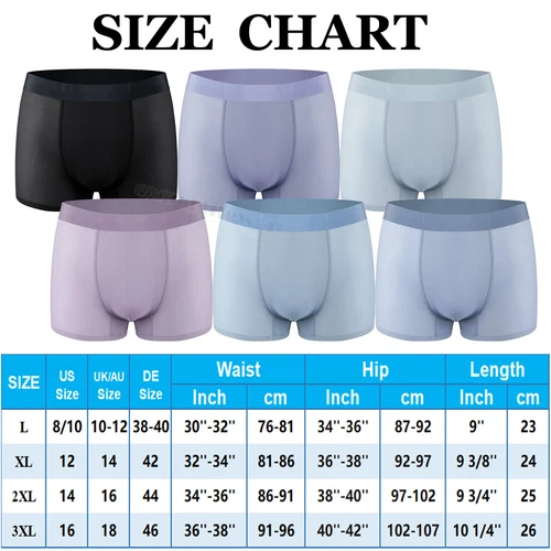 6 PCS Men's Boxers Shorts Ice Silk Sexy Sports Breathable Thin Underwear Trunks - Picture 2 of 17