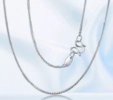 Pure Solid Platinum Chopin Chain Necklace - Pt950, 43cm, 2.5g, plaited rope
