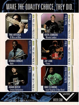 Vater Percussion - Deitch / Wright / Arteaga / Clemons / Lane  - 2011 Print Ad