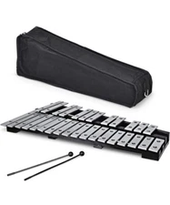Sonart 30 Note Glockenspiel Xylophone Aluminum Music Instrument Foldable w/Bag