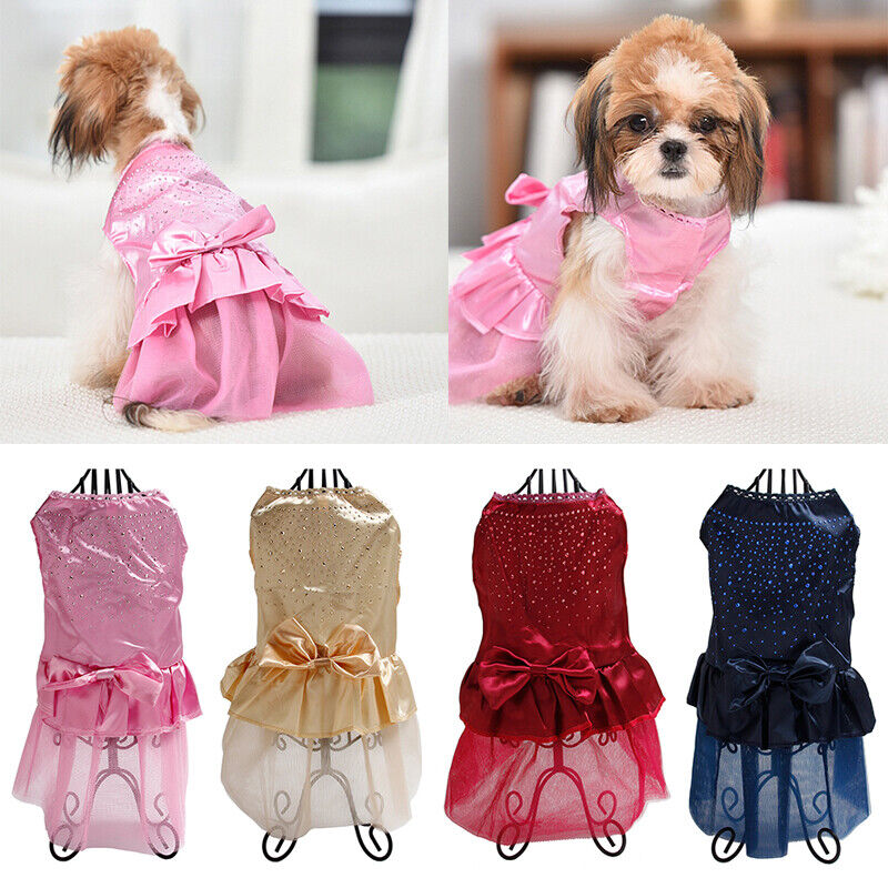 Pet Dog Puppy Cat Tutu Costume Bling Princess Dress Skirt Outfit ...