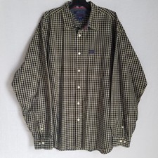 VTG Tommy Hilfiger Jeans Mens Blue Yellow Plaid Button Front L/S Shirt XL G424