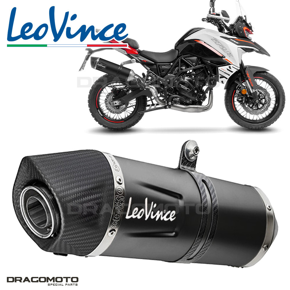 Silencieux inox Leovince LV One Evo Racing 1444 finition carbone pour Benelli TRK 702