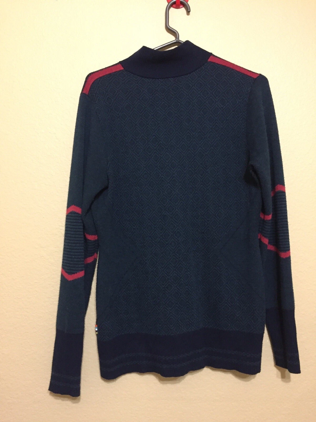 smartwool wool 1/4 zip red sweater