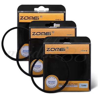 Zomei 72mm Star-Effect Cross Starburst Twinkle Lens + 4+6+8 Points Star Filter - Image 1 of 4