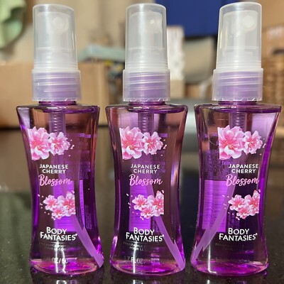 3 Pk Japanese Cherry Blossom by Body Fantasies  1.7oz Body Spray Mist Fragrance