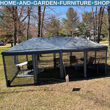 Large Pop Up Gazebo Party Tent Canopy 6 Removable Sidewalls 6 x 3m Grey Marquee