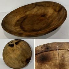 Handcarved Primitive Wood Bowl 10.5"