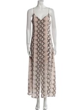 NWT Reformation L’Agence silk long maxi dress pink python print vacation summer
