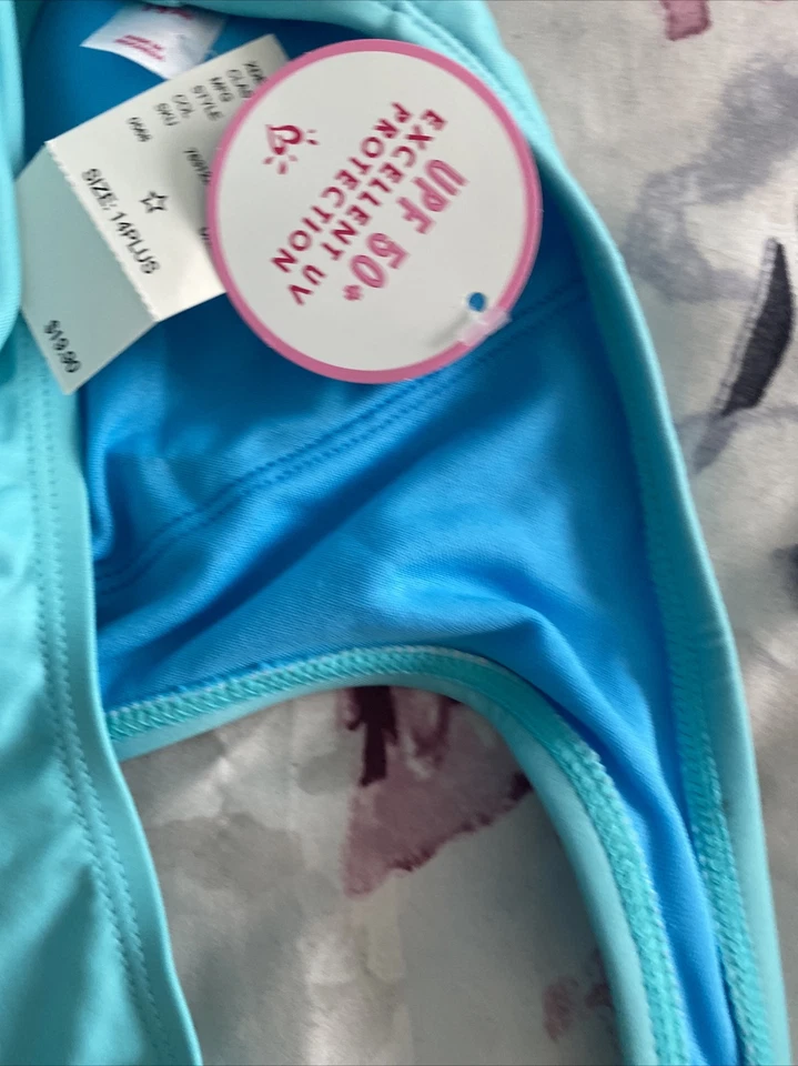 Biquíni Justice maiô meninas tamanho 14 plus club racer costas sereia azul-petróleo - Imagem 4 de 4