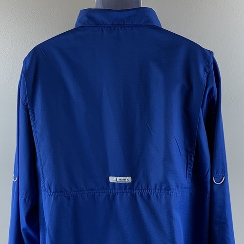 Habit Fishing Shirt Mens 2XL Blue Long Sleeve Vented Camping Outdoors - Picture 3 of 14
