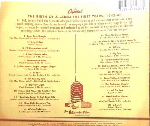 Capitol from the Vaults, Vol. 1: The Birth of a Label 1942-1943 by Various Artis - Picture 2 of 2