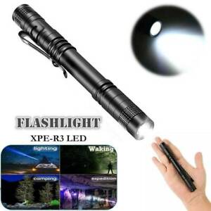 Mini 3000LM LED Flashlight Portable Pen Clip Torch Light For Hiking Camping AAA