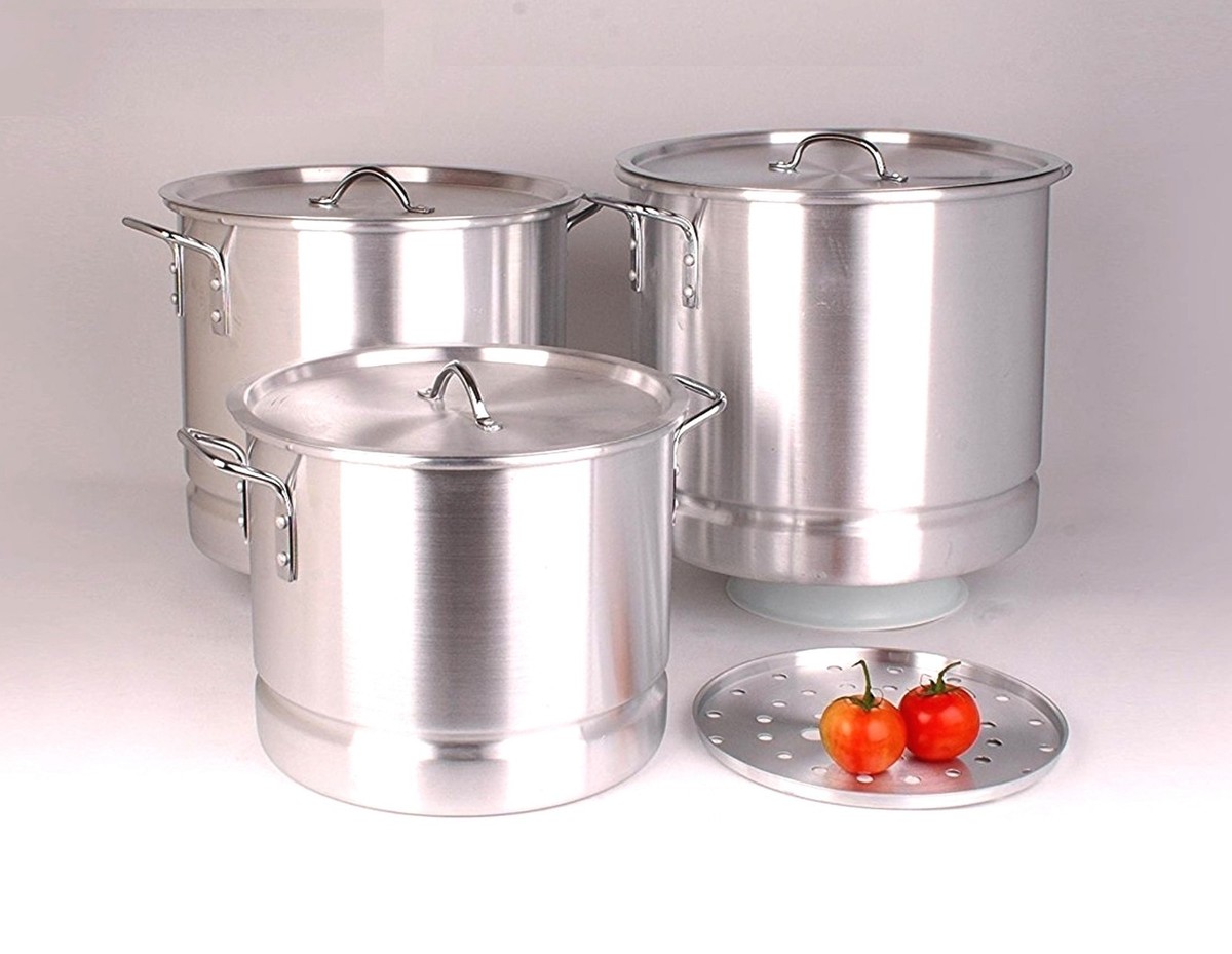 BIG Seafood CrabTamale Steamer Vaporera Stock Pots Thick Aluminum  20-24-32 QT - Main Image