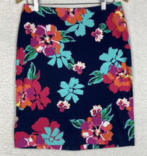 VTG 80/90s Talbots Pencil Skirt Womens 8 Petite Floral Stretch Office Career