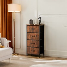 4-Drawer Dresser for bedroom Organizer w/ Fabric Bins, Steel Frame and Wood Top