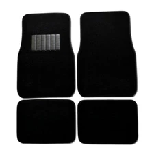 ⭐️⭐️⭐️⭐⭐️New 4PC Floor Mats Set Plush Front & Rear Car Truck BLACK Carpet GIFT
