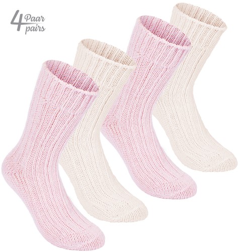 Paquete de 4 pares de calcetines de lana de alpaca BRUBAKER para hombre mujer - Imagen 62 de 79