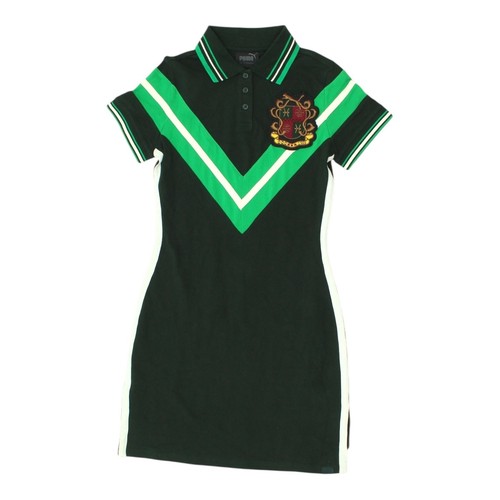 Puma Polo Shirt Dress | Vintage Womens Green Short Sleeve Designer Sports Casual