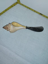 MUD PIE Conch Shell Butter Jam Spreader Knife Heavy Stainless Steel Fine Detail