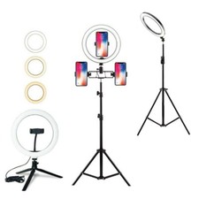 Lumière d'anneau LED trépieds support téléphone USB Selfie Ringlight lampe 