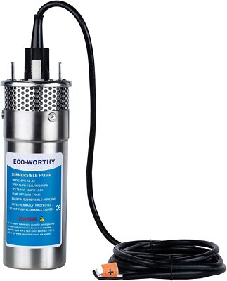 Solar Tiefbrunnenpumpe 4'' Edelstahl Tauchpumpe 12V PV Wasserpumpe Gartenpumpe