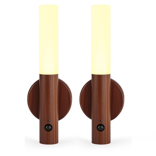 LED USB Magnetic Wood Wireless Night Light | PIR Motion Sensor Wall Lamp | Cabin - Picture 6 of 13