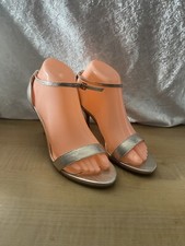 David's Bridal Gold open-toe strappy sandals Shoes 2 Inch Heel