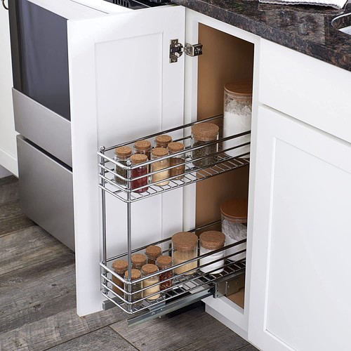 Household Essentials Gliz schmaler gleitender Metall-Organizer, 5 B x 21 T x 17,5 H - Bild 2 von 15