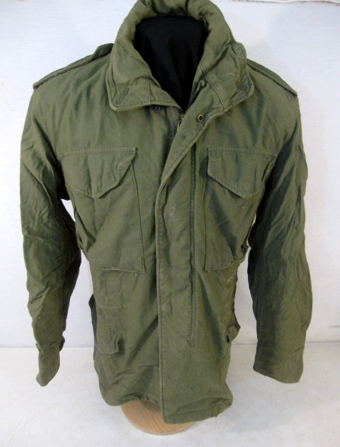 post-Vietnam US Army M65 OG-107 Combat Field Coat Jacket - Size Sm