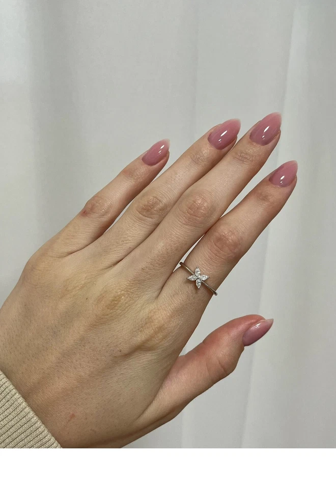 Anel de flor de moissanita real corte marquesa 1,5 ct ouro amarelo 14K - Imagem 3 de 3