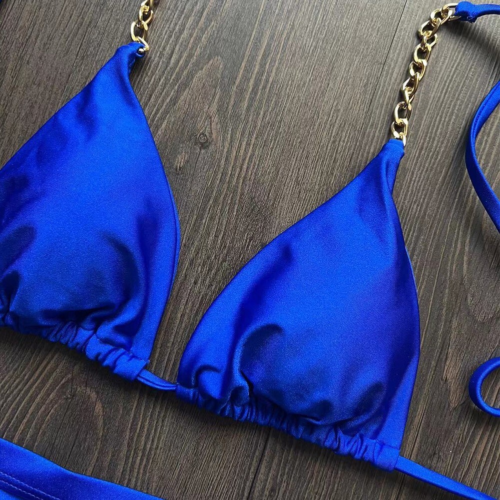 Women Bikini Set Bra+Thongs Beach High Strech Holiday Lady Pool Sexy