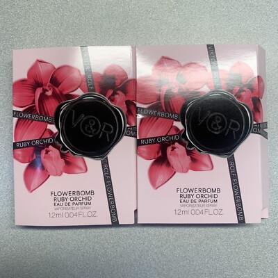 x2 VIKTOR&ROLF Flowerbomb Ruby Orchid EDP Spray .04oz/1.2mL Perfume Samples NEW