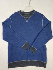 WOOLRICH 53 WOOL MENS SWEATER BLUE SZ L