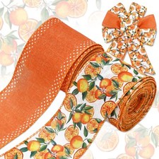 Orange Wired Edge Ribbon 20 Yards Tangerine Fabric Ribbon Little Cutie Craft ...