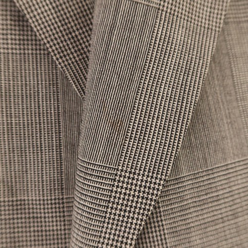 Prince of Wales Check Jacket M Gray Glen Plaid 100% Wool Worsted Blazer USA 42R - Picture 7 of 16