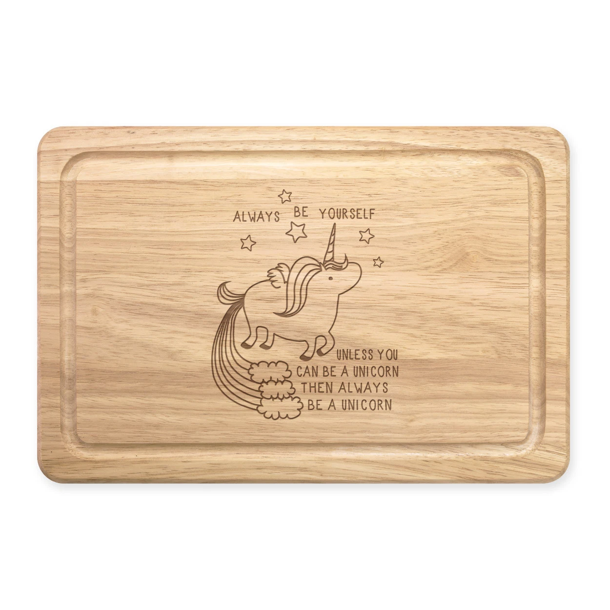 Unicorn Always Be Yourself Rectangular Wooden Chopping Board - Funny