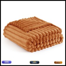 Bedsure Burnt Orange Corduroy Throw Blanket 50
