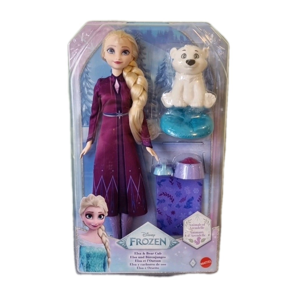DISNEY ▪︎ Frozen Elsa Fashion Doll & Bear Cub Figure with 4 Accessories