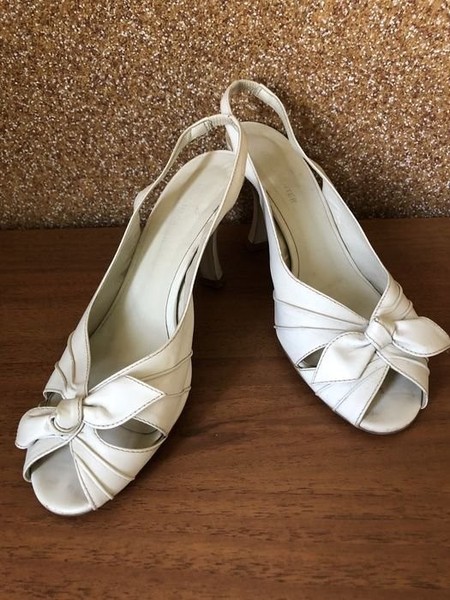 Women Heels White Leather 39 #A2C1