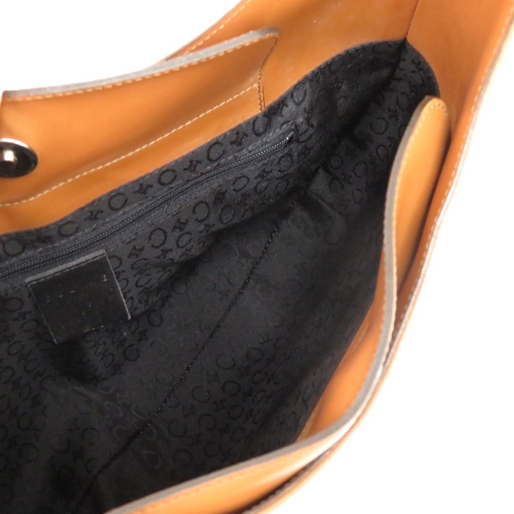AUTHENTIC CELINE Shoulder Bag Camel Leather Embossed Leather — image 6