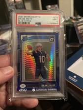 2024 DONRUSS OPTIC DRAKE MAYE BLUE HYPER #229 PSA MINT 9 PATRIOTS