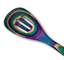 Baltique Mumbai Slotted Spoon 12” Colorful Pakka Wood Kitchen Utensil Eco Friend