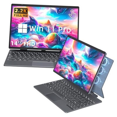 【Win 11 Pro/Office 2019】2-in-1 Convertible Laptop, 14'' 2.2K Touchscreen, 