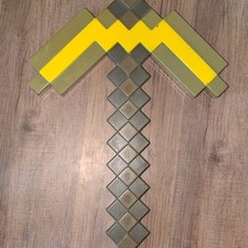 Minecraft Pixel Style Costume Pickaxe Prop Kids Unisex One Size Green Yellow