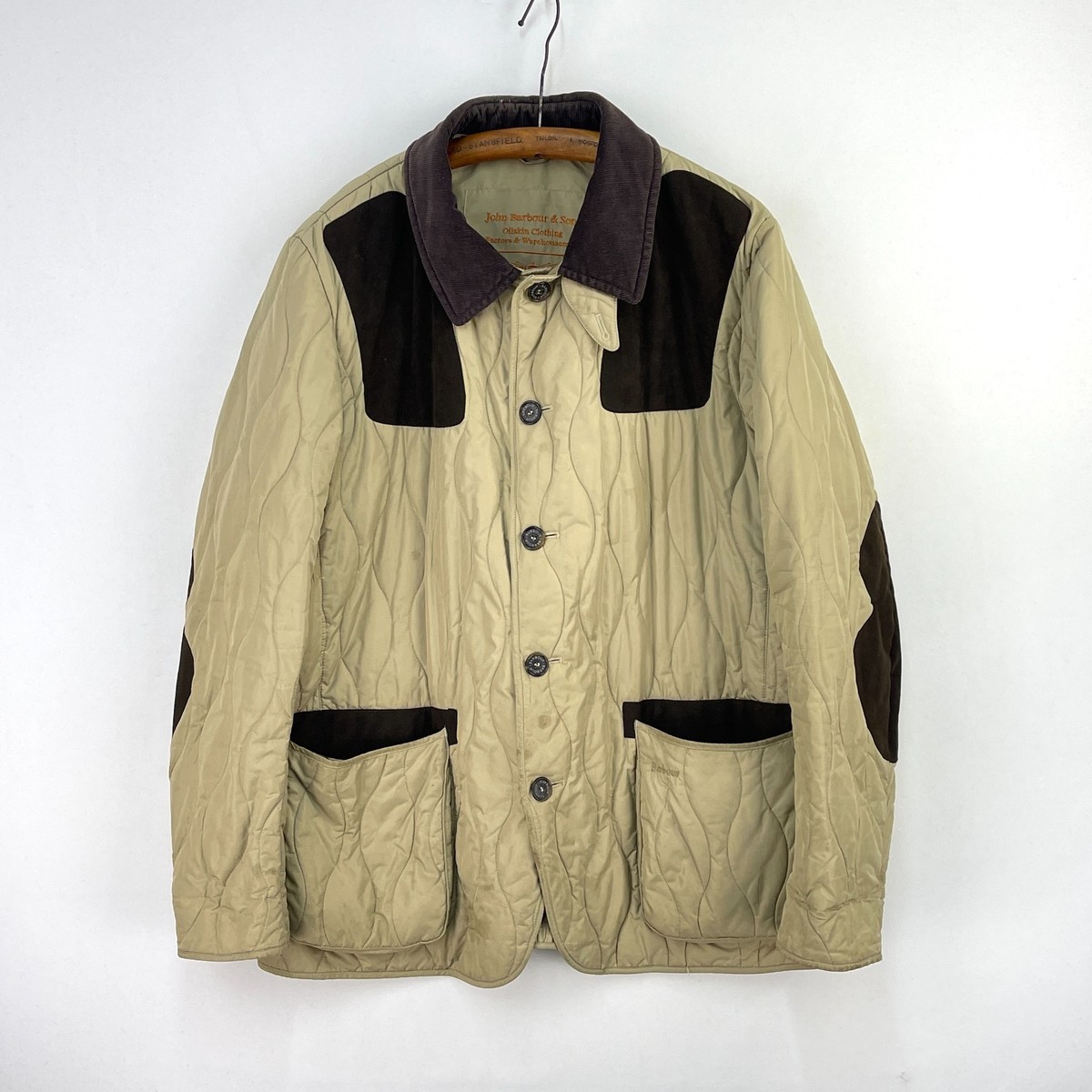 Barbour×TOKITO SPORTING QUILT JACKET M Barbour Tokito Sporting Quilt Jacket Mens XL Sand Quilted Military