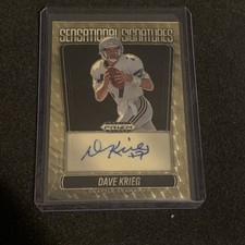 Dave Krieg 2025 Prizm Black Senational Auto Prizm GOLD Vinyl 1/5 SSP Seahawks