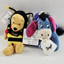 Disney Store Bean Bag Plush Winnie The Pooh Bumble Bee  Sugar Plum Fairy Eeyore