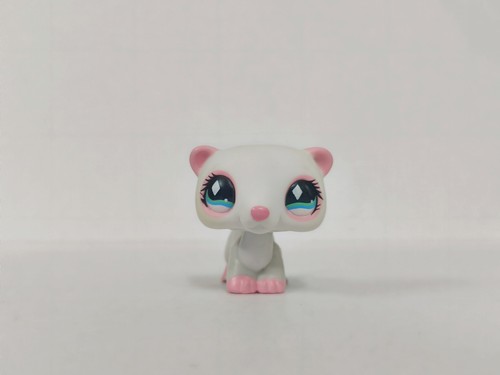 LITTLEST PET SHOP FERRET #520 LPS WHITE FERRET PINK EARS DIAMOND EYES - Picture 3 of 6